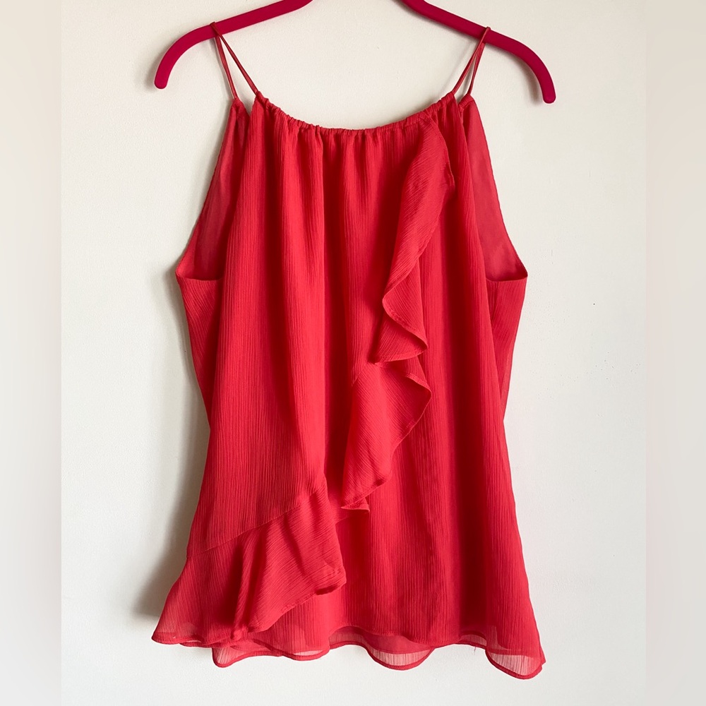 Banana Republic Ruffle Halter Top, Salmon color, Size M
